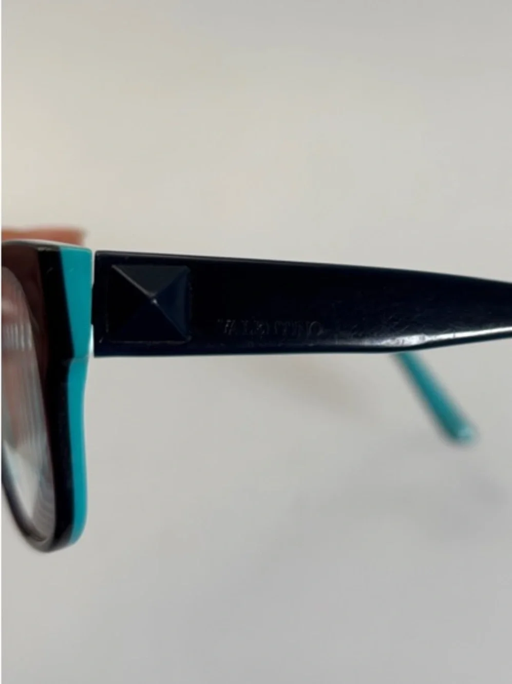 Valentino Black Frame with Teal Temples Women's Glasses